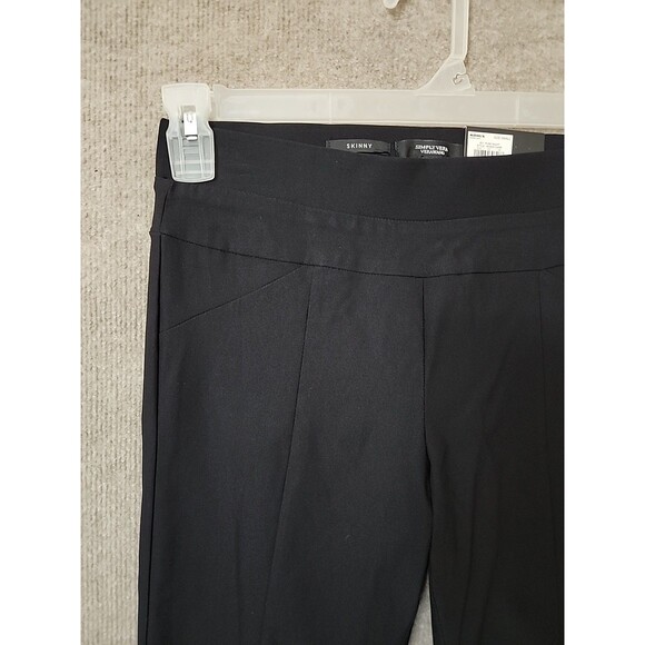 Simply Vera Wang Ultra Stretch Skinny Pants Womens S Black Pull On Seamed NEW - Picture 2 of 10